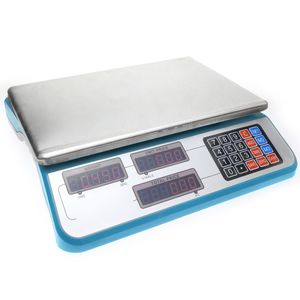 Balanza mostrador de sobremesa con bandeja de 34x24cm báscula 30Kg azul