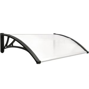 Tejadillo de protección 100x60cm Marquesina para puertas y ventanas negro