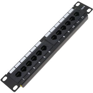 Patch panel 10" para armario rack 12-Port RJ45 Cat.6 UTP 1U