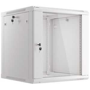 Armario Rack mural 19" 12U F600 600x600x645mm pared desmontado DIY blanco Lanberg