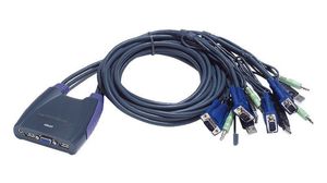 Conmutador KVM mini automático USB a 1 puesto + audio