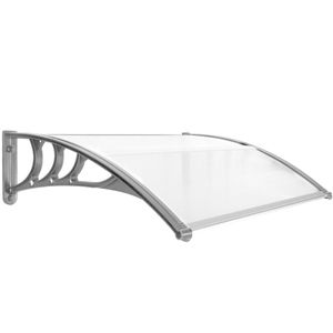 Tejadillo de protección 100x80cm Marquesina para puertas y ventanas gris