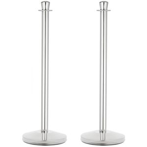 Poste separador 2 unidades en acero inoxidable para cordón 320 x 50 x 980 mm