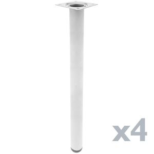 Pies redondos para mesa y mueble. Patas en acero gris de 75cm 4-pack