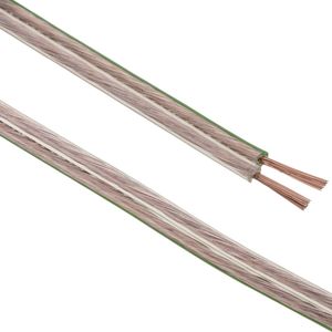 Bobina de Cable de altavoz de 2x0.5 de 50 metros transparente con indicador de polaridad