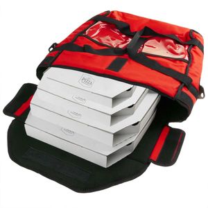 Bolsa isotérmica roja 40 x 40 x 16 cm para entrega de pizza a domicilio en moto y bicicleta