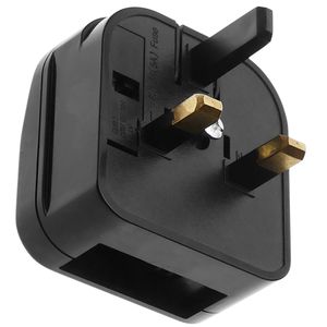 Adaptador enchufe Europa a Reino Unido tipo clavija bipolar hembra a clavija BS1363 macho fijo