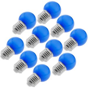Bombilla LED G45 E27 230VAC 0,5W luz azul 10 pack