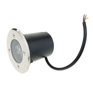 Foco LED de suelo de 3W 90mm. Luz de color azul