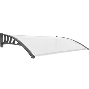 Tejadillo de protección 150x90cm Marquesina para puertas y ventanas negro
