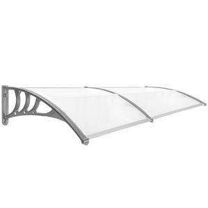 Tejadillo de protección 200x80cm Marquesina para puertas y ventanas gris