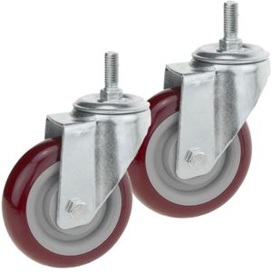 Rueda pivotante industrial de PVC sin freno 100 mm M12 2 unidades