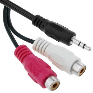 Adaptador Audio Estéreo Jack 3.5mm M a 2RCA H de 25cm