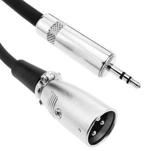 Cable de audio estéreo XLR 3-pin macho a TRS jack 3.5mm macho de 1m