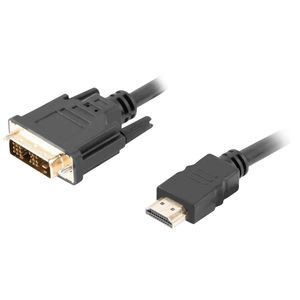 Cable HDMI Lanberg CA-HDDV-20CU-0018-BK HDMI de tipo A macho a DVI-D macho Dual Link 1.8m Oro