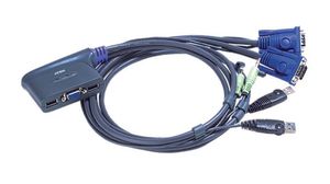 Conmutador KVM mini automático USB a 1 puesto + audio