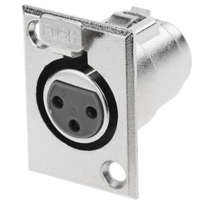 Conector XLR3 3-pin hembra metálico para chapa