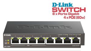 Switch D-Link DGS-1008P 8p. gigabit POE