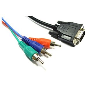 Cable Vídeo RGB 3xRCA-M a VGA (HD15-M) 1.8m