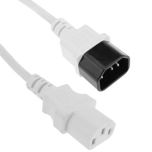 Cable de alimentación eléctrico IEC-60320 blanco C13-C14 3 m