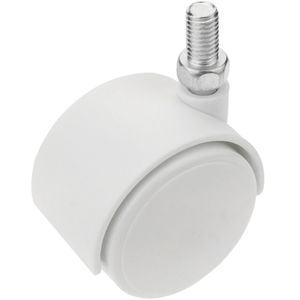 Rueda pivotante de nailon sin freno 40 mm M8 blanca 4 pack