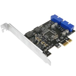 Tarjeta PCIe con 2 conectores internos USB 3.0 de 19 pines
