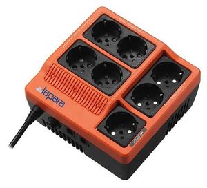 Regleta protectora, 7x Schuko, protección teléfono y modem