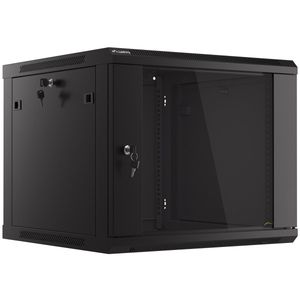 Armario Rack mural 19" 9U F600 600x600x512mm pared desmontado DIY negro Lanberg