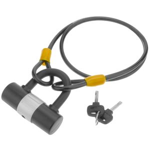 Candado de seguridad y cable de acero con protección exterior 8x1000mm