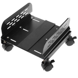 Soporte para ordenador PC metálico con ruedas de color negro de 13 a 25 cm