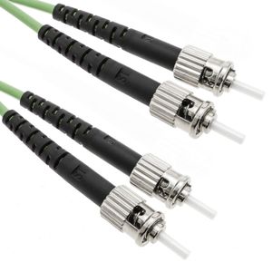 Cable de fibra óptica OM5 multimodo duplex 50µm/125µm ST/PC a ST/PC 100Gb de 2 m
