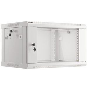 Armario Rack mural 19" 6U F450 600x450x379mm pared desmontado DIY blanco Lanberg