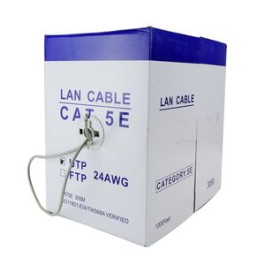 Bobina cable UTP categoría 5e 24AWG rígido gris 305m