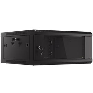 Armario Rack mural 19" 4U F600 600x600x277mm pared desmontado DIY negro Lanberg