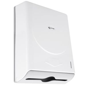 Dispensador de toallas de papel para baño en blanco 274x103x373mm