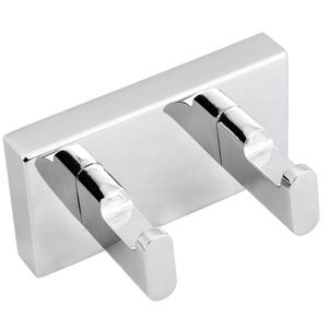 Colgador doble cromado para baño modelo Spool