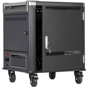 Carro de carga y transporte para 22 ordenador portátil, notebook y tablet negro montado