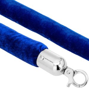 Cordón de terciopelo azul con cierre plateado para poste