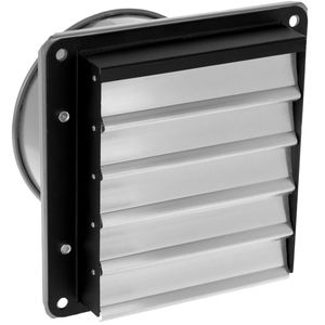 Extractor de aire de 200 mm para ventilación industrial 2550 rpm plateado con sistema de lamas antirretorno