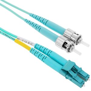 Cable OM3 de fibra óptica LC a ST multimodo duplex 50/125 de 2m