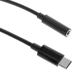 Cable adaptador de auriculares USB-C a Jack 3.5mm negro