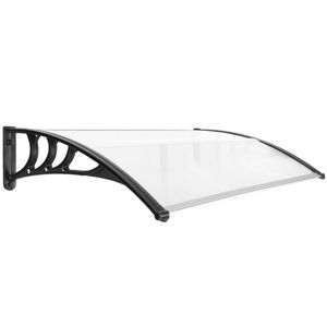 Tejadillo de protección 120x80cm Marquesina para puertas y ventanas negro