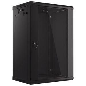 Armario Rack mural 19" 18U F450 600x450x907mm pared desmontado DIY negro Lanberg