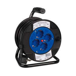 Enrollacables eléctrico de 4 schuko 2P+T 16A 230V de 15m Solera 7423/2