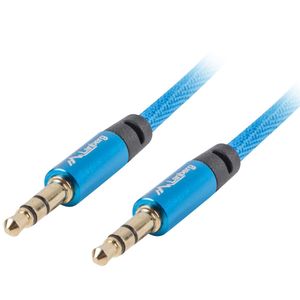 Cable Lanberg CA-MJMJ-10CU-0020-BL minijack 3.5mm macho 3 pines a minijack 3.5mm de 3 pines macho 2m premium azul