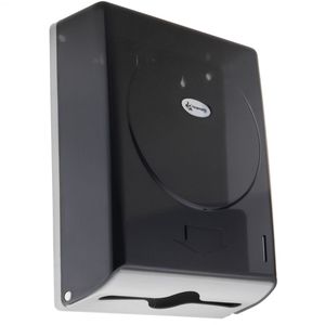 Dispensador de toallas de papel para baño en negro 274x103x373mm