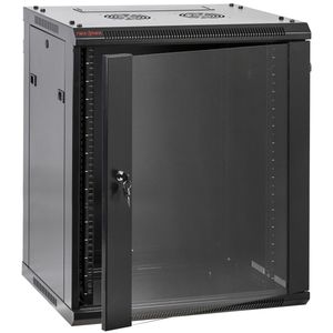 Armario rack mural 19'' 15U 600x600x770mm pared negro SOHORack GO montado