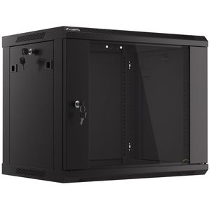 Armario Rack mural 19" 9U F450 600x450x512mm pared desmontado DIY negro Lanberg
