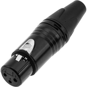 Conector XLR3 3-pin hembra negro