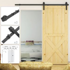 Rail guía para puerta corredera de color negro mate de 2m